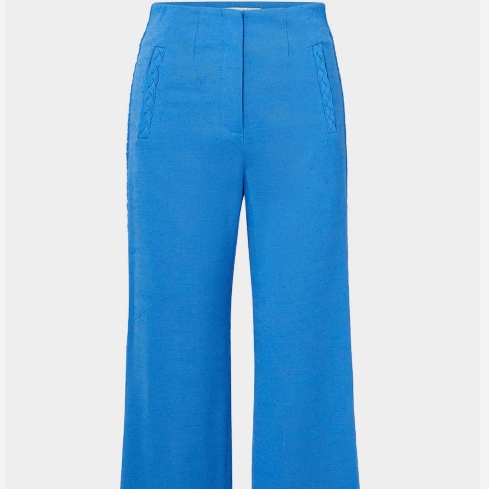 Veronica Beard  Dova Azure Blue Wide-Leg Pants